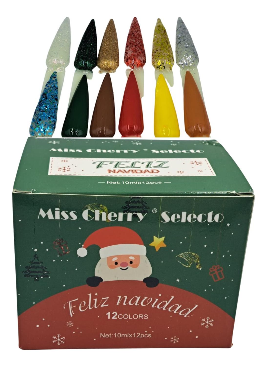 Gel Semipermanente Miss Cherry Gama Navidad 12 Pz Navideña