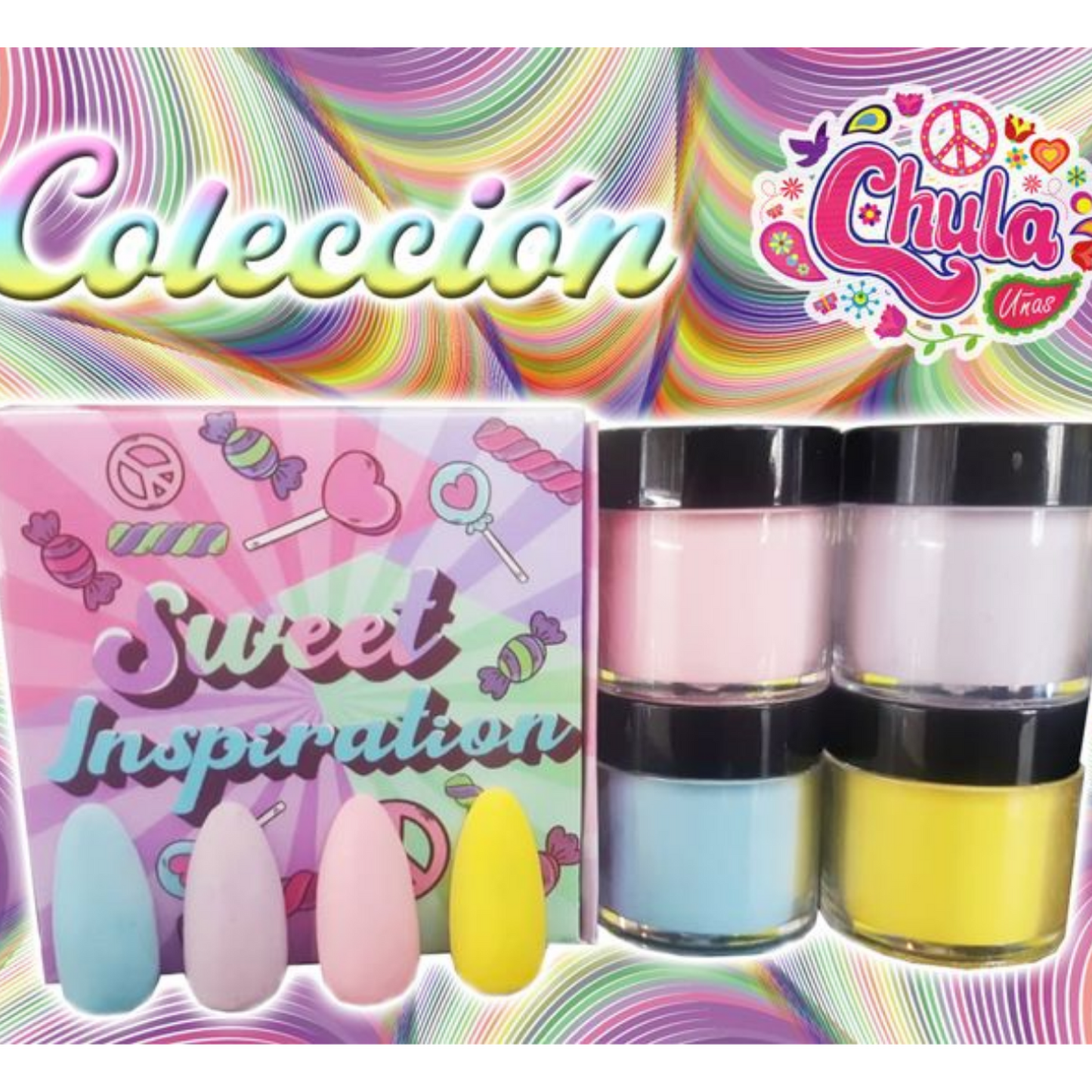 COLECCION DE ACRILICOS SWEET INSPIRATION 4 PZ Chula Nails