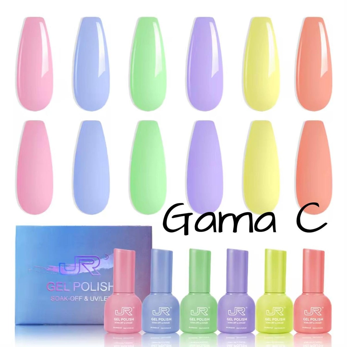 Gama Gel Semipermanente Jr 6Pz PREMIER De 15 ml - Elige Gama