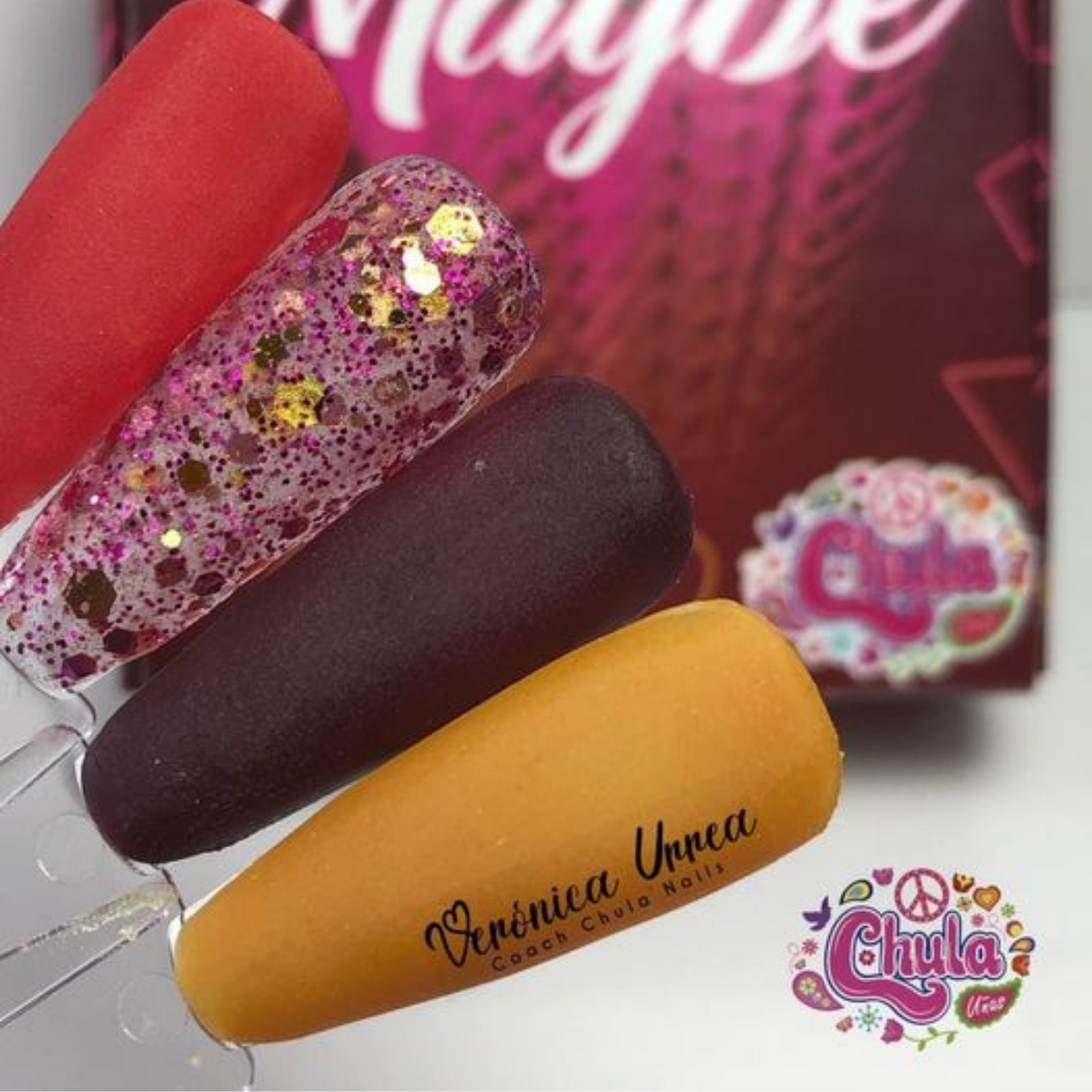 COLECCION DE ACRILICOS MAYBE 4 PZAS. Chula Nails