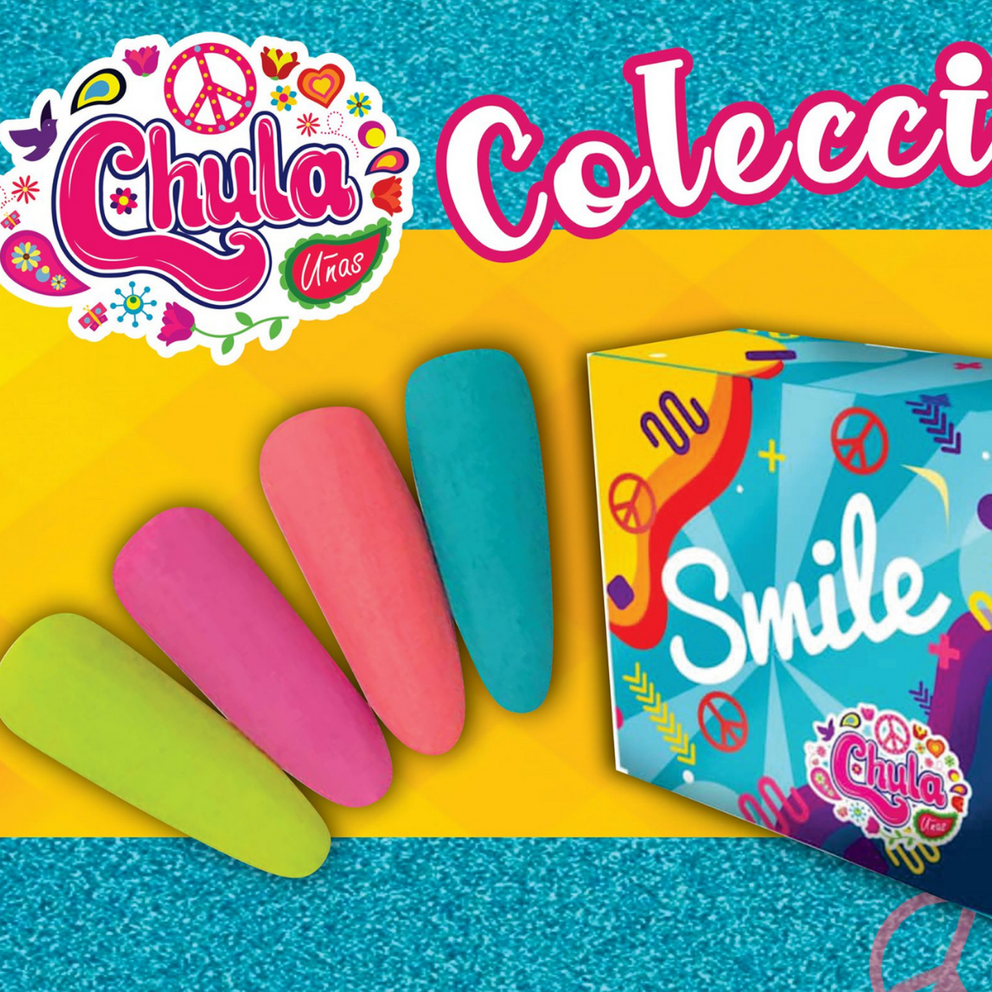 COLECCION DE ACRILICOS SMILE 4 PZAS. CHULA NAILS