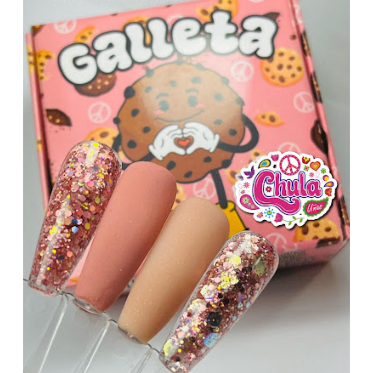 COLECCION DE ACRILICOS GALLETA 4 PZAS. Chula Nails