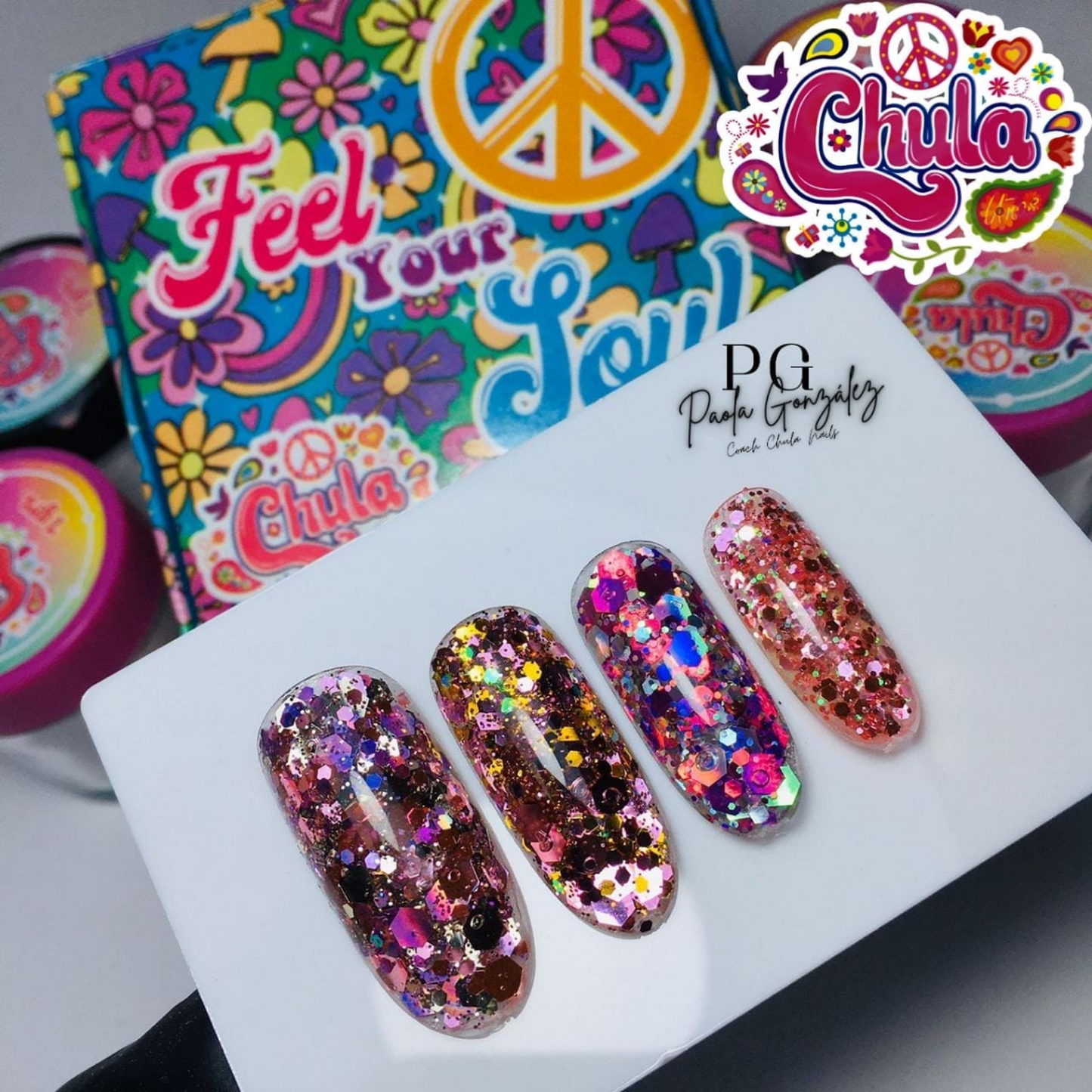 COLECCION DE ACRILICOS FEEL YOUR SOUL 4 PZAS. Chula Nails