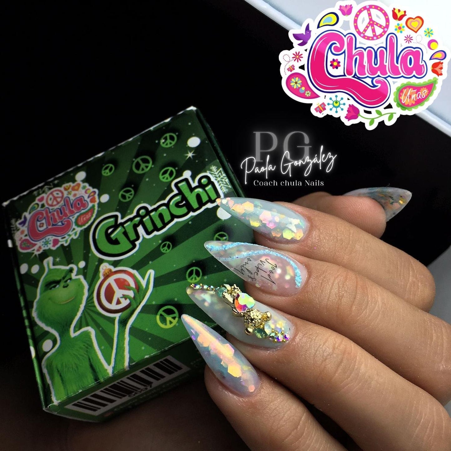 COLECCION DE ACRILICOS GRINCHI 4 PZAS. Chula Nails