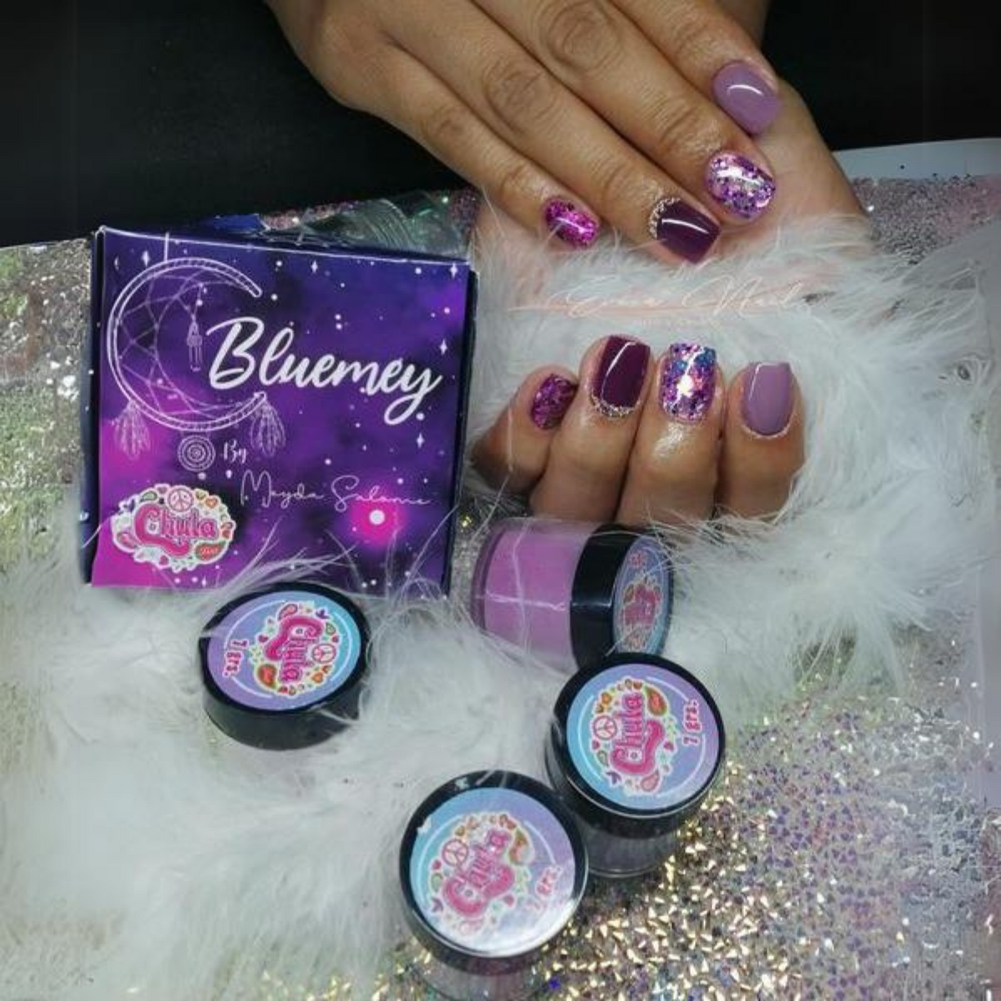 COLECCION DE ACRILICOS BLUEMEY 4 PZAS. Chula Nails