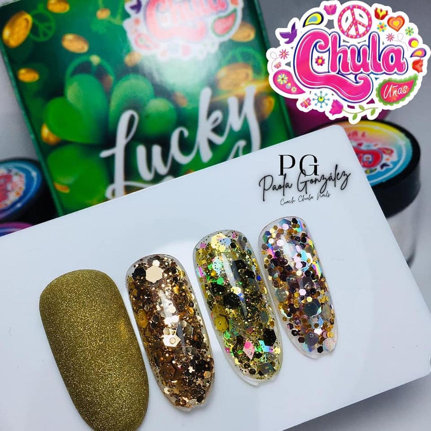 COLECCION DE ACRILICOS LUCKY 4 PZAS. Chula Nails