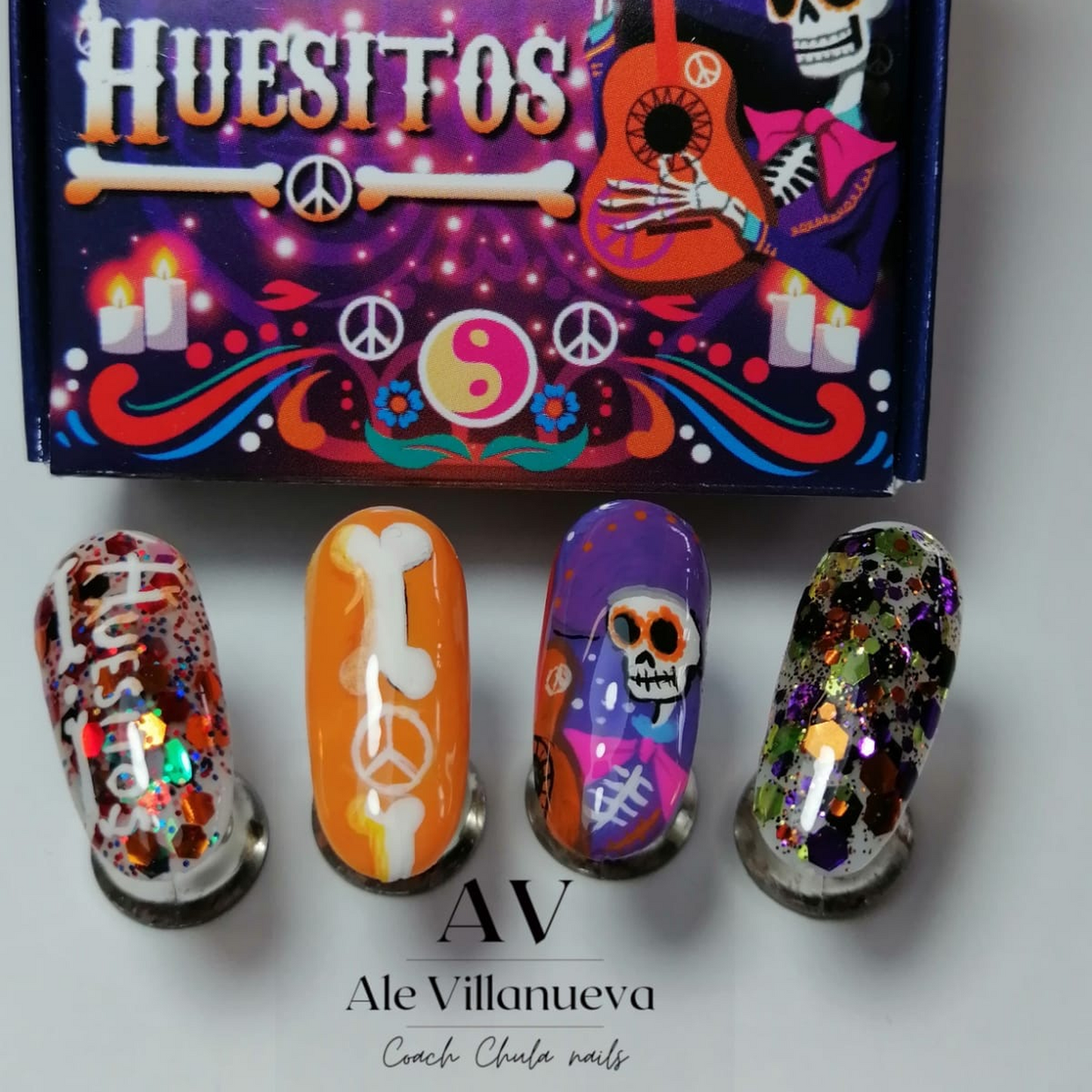 COLECCION DE ACRILICOS HUESITOS 4 PZAS. Cula Nails