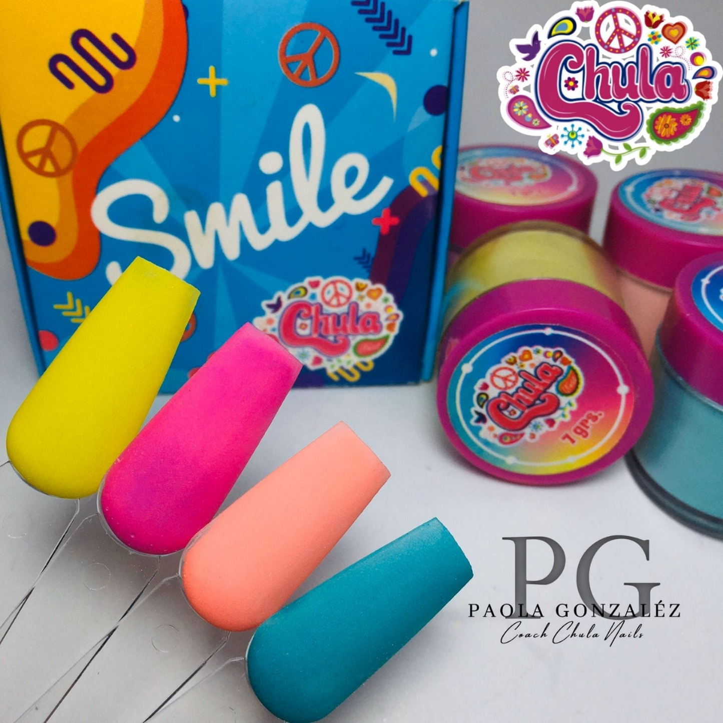 COLECCION DE ACRILICOS SMILE 4 PZAS. CHULA NAILS