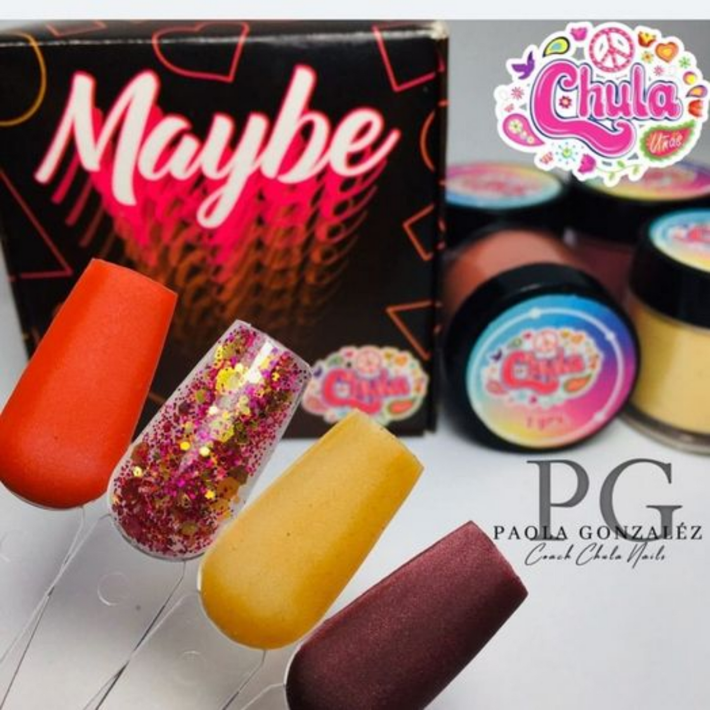 COLECCION DE ACRILICOS MAYBE 4 PZAS. Chula Nails