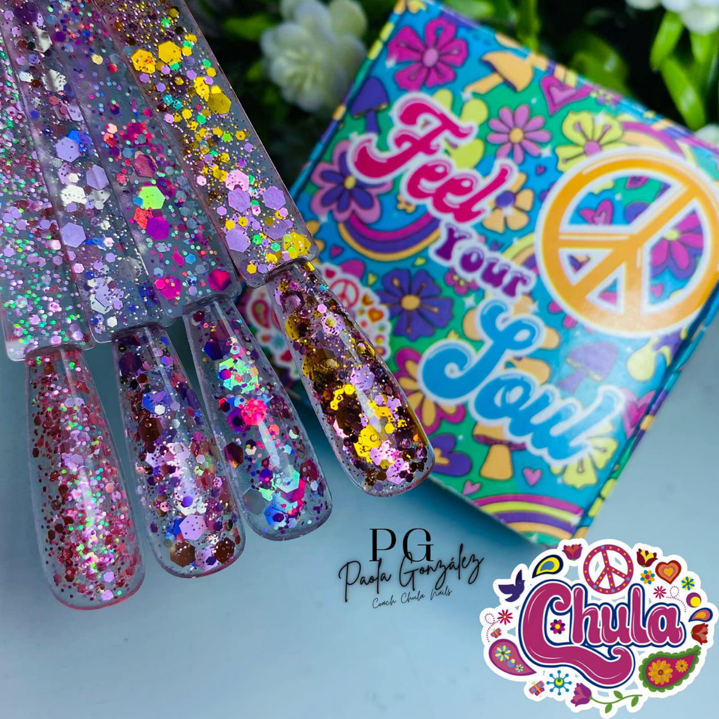 COLECCION DE ACRILICOS FEEL YOUR SOUL 4 PZAS. Chula Nails