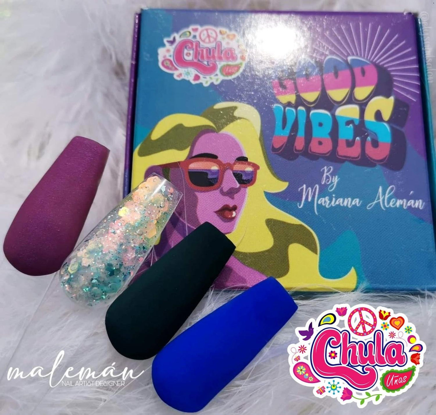 COLECCION DE ACRILICOS GOOD VIBES 4 PZAS. Chula Nails