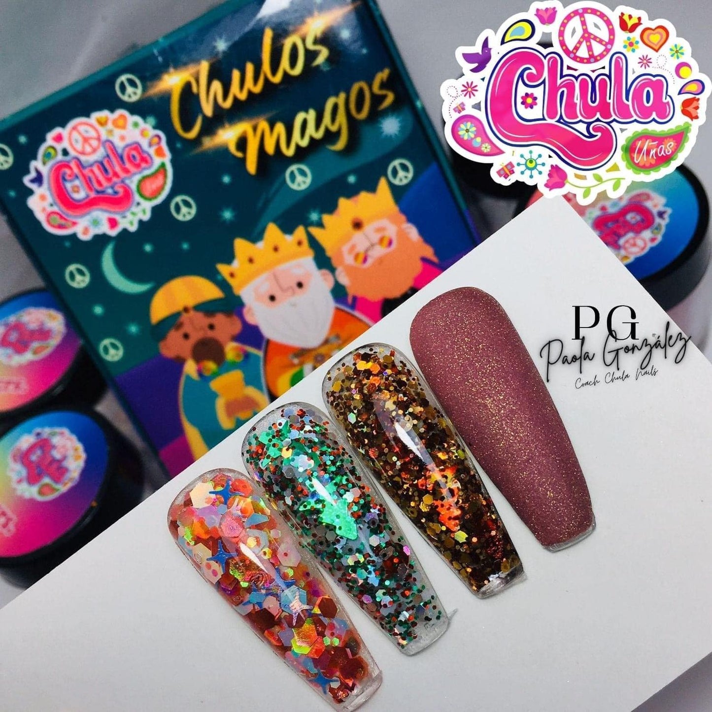 COLECCION DE ACRILICOS CHULOS MAGOS 4 PZAS. Chula Nails