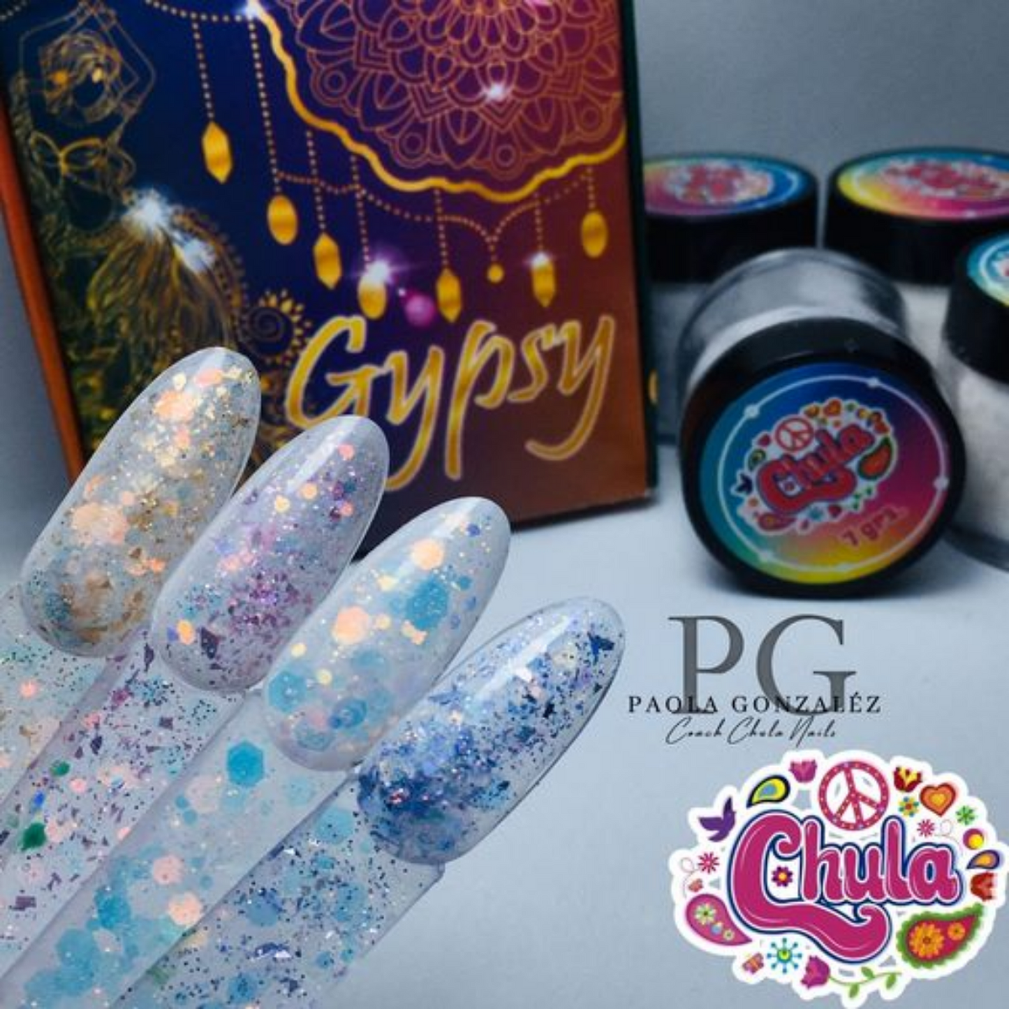 COLECCION DE ACRILICOS GYPSY 4 PZAS. Chula Nails