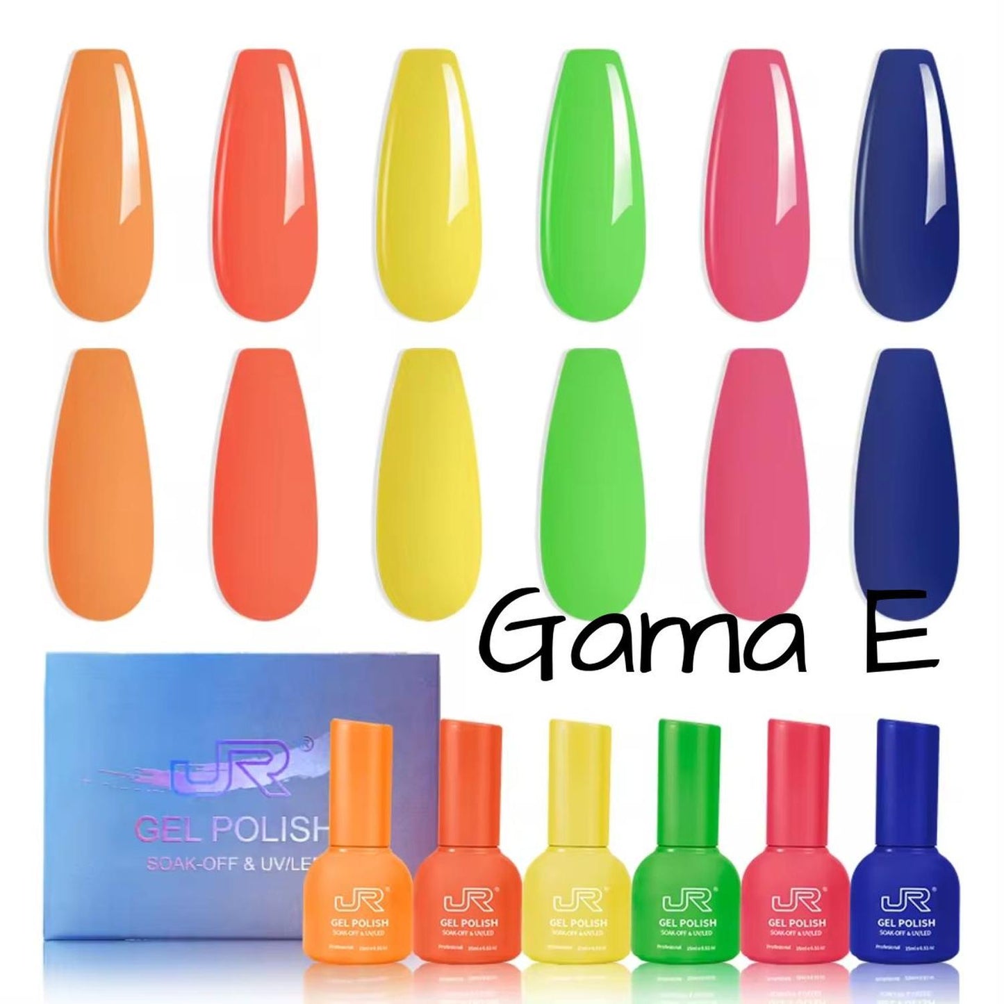 Gama Gel Semipermanente Jr 6Pz PREMIER De 15 ml - Elige Gama