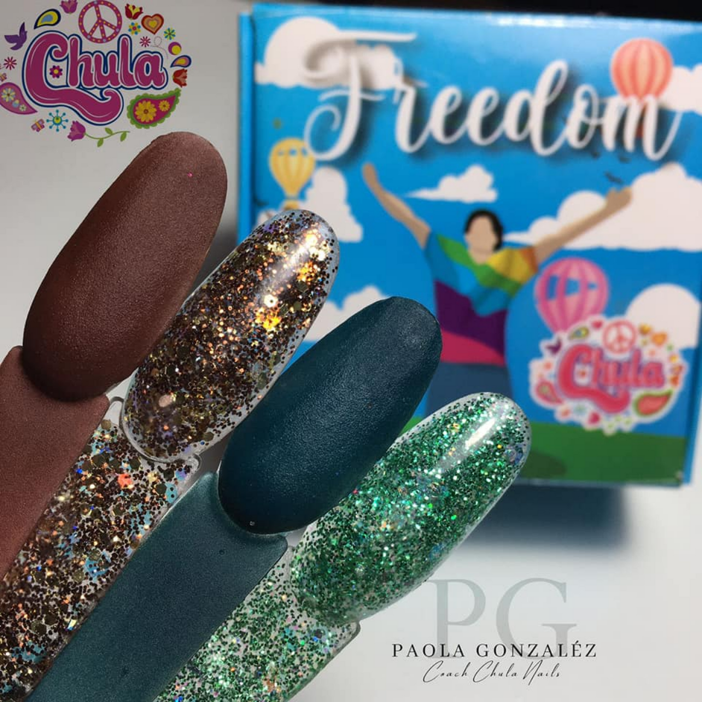 COLECCION DE ACRILICOS FREEDOM 4 PZAS. Chula Nails