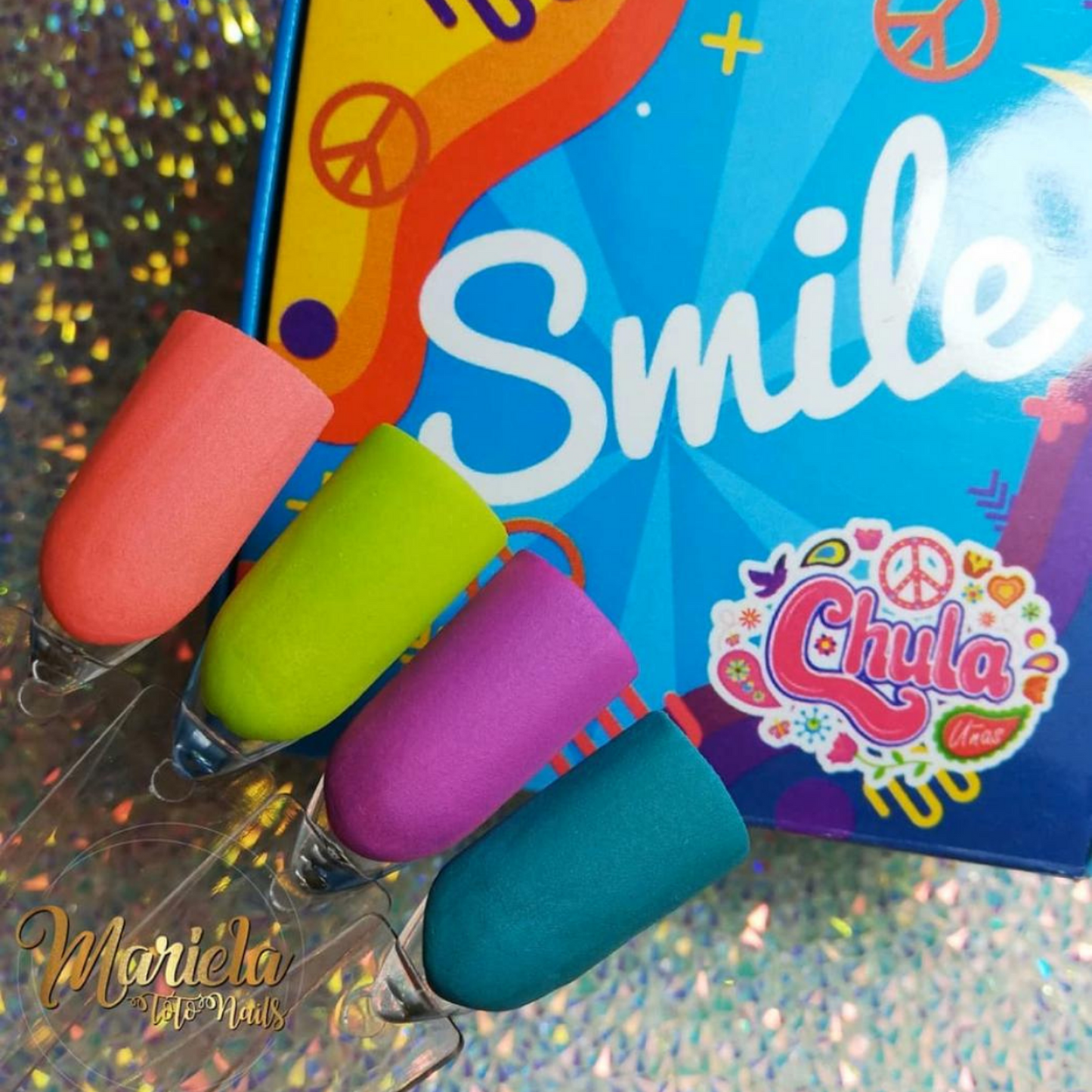 COLECCION DE ACRILICOS SMILE 4 PZAS. CHULA NAILS