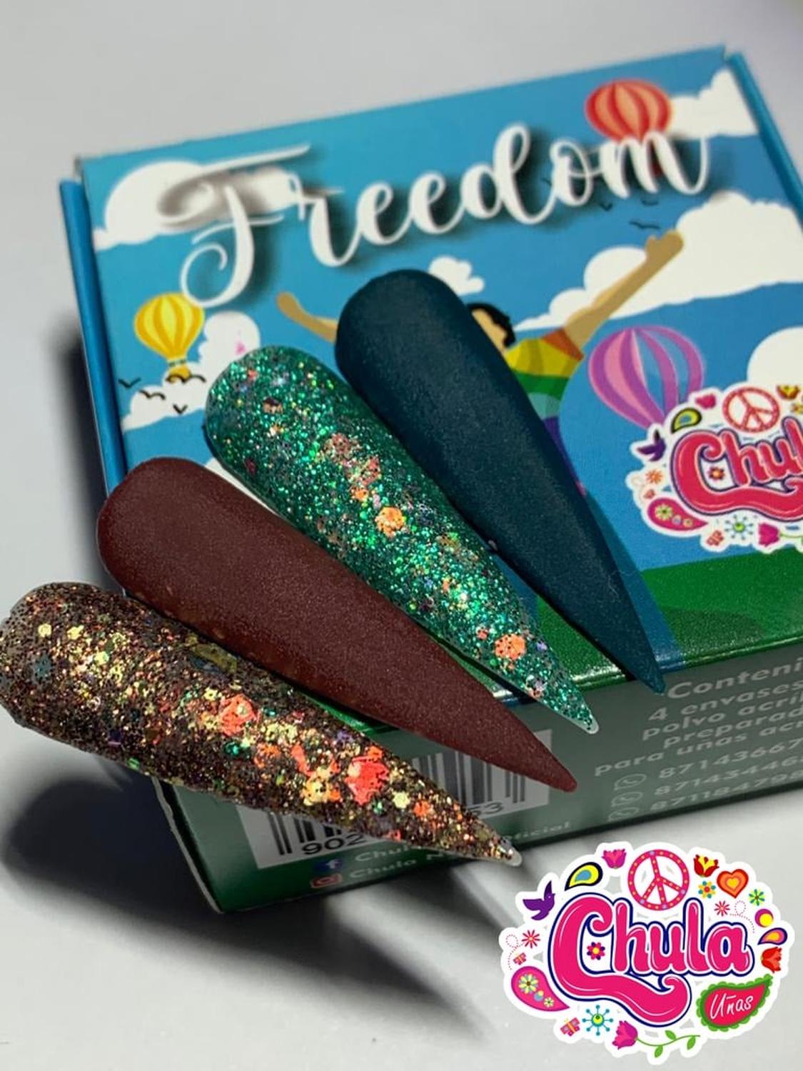 COLECCION DE ACRILICOS FREEDOM 4 PZAS. Chula Nails