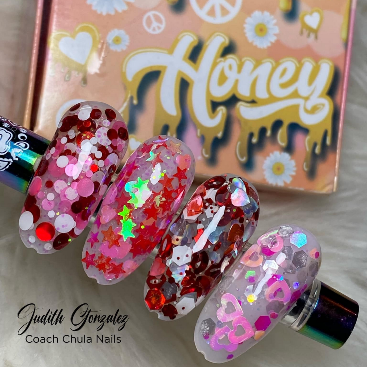 COLECCION DE ACRILICOS HONEY 4 PZAS. Chula Nails