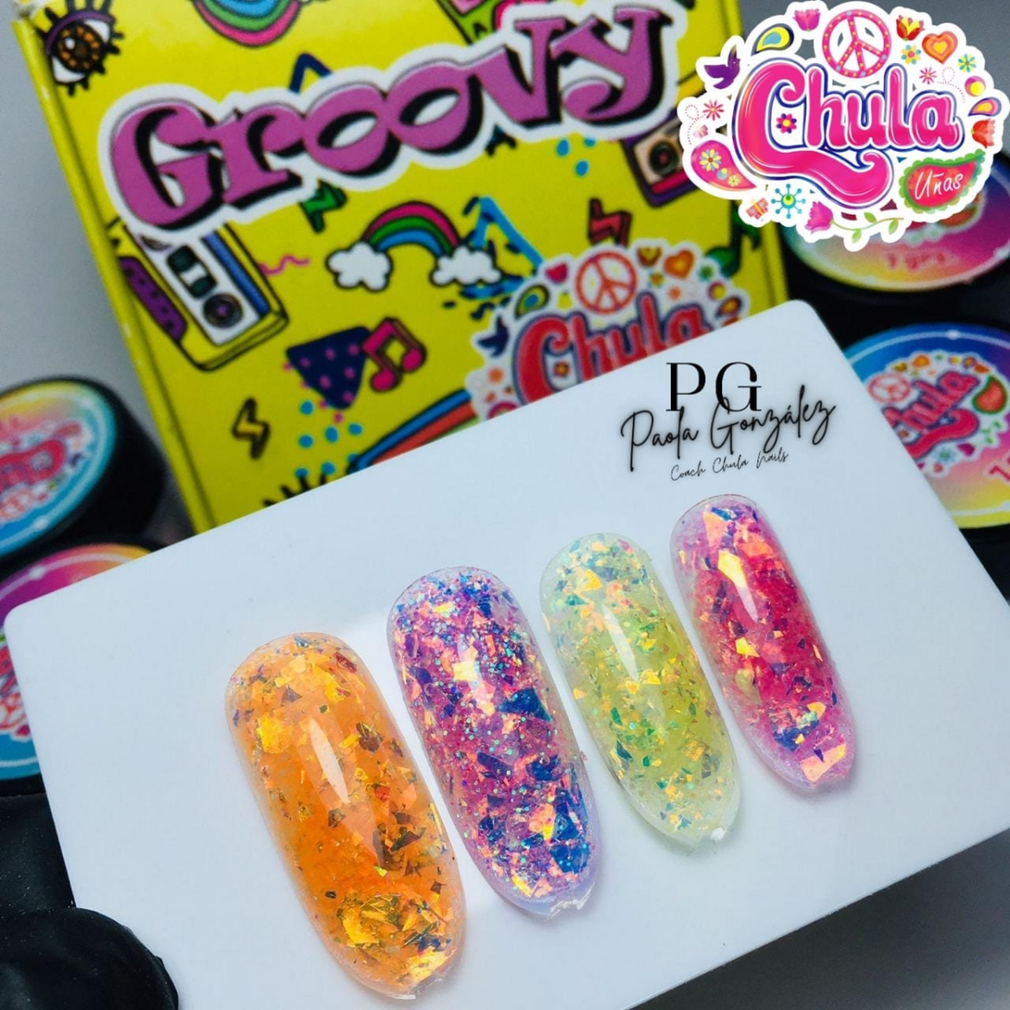 COLECCION DE ACRILICOS GROOVY 4 PZAS. Chula Nails