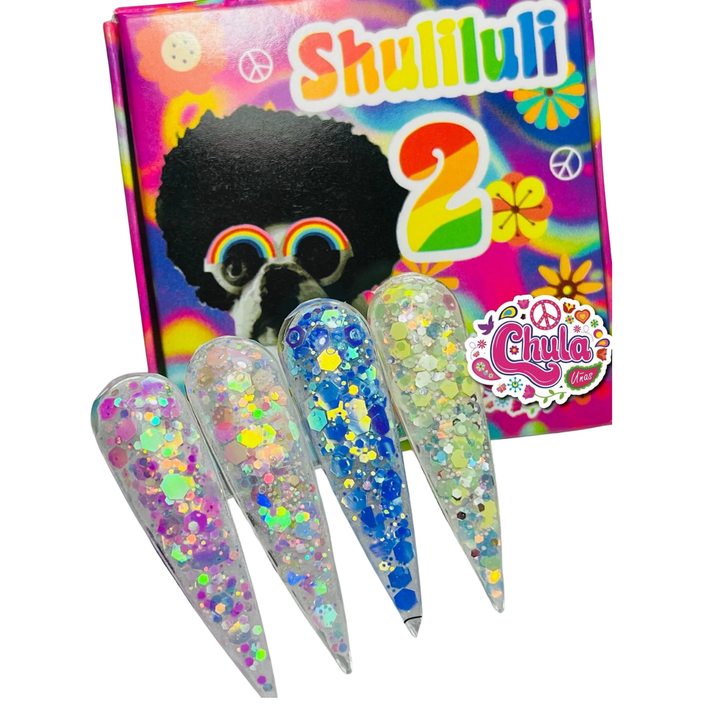 COLECCION DE ACRILICOS SHULILULI V2 4 PZAS. Chula Nails