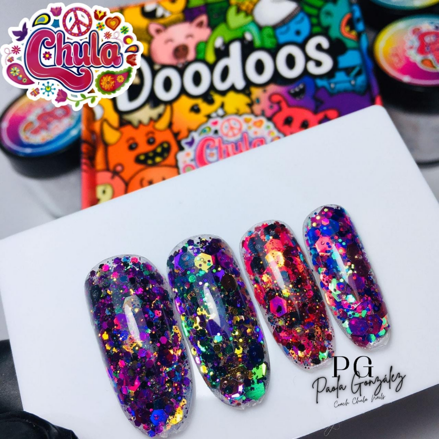 COLECCION DE ACRILICOS DOODOOS 4 PZAS. Chula Nails