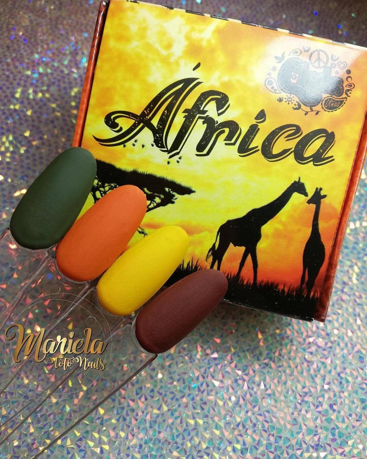 COLECCION DE ACRILICOS AFRICA 4 PZAS. CHULA NAILS