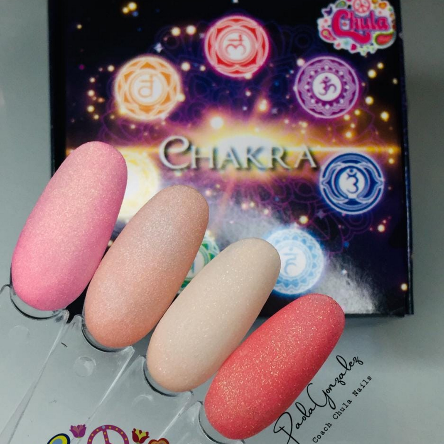 COLECION DE ACRILICOS CHAKRA 4 PZAS. Chula Nails