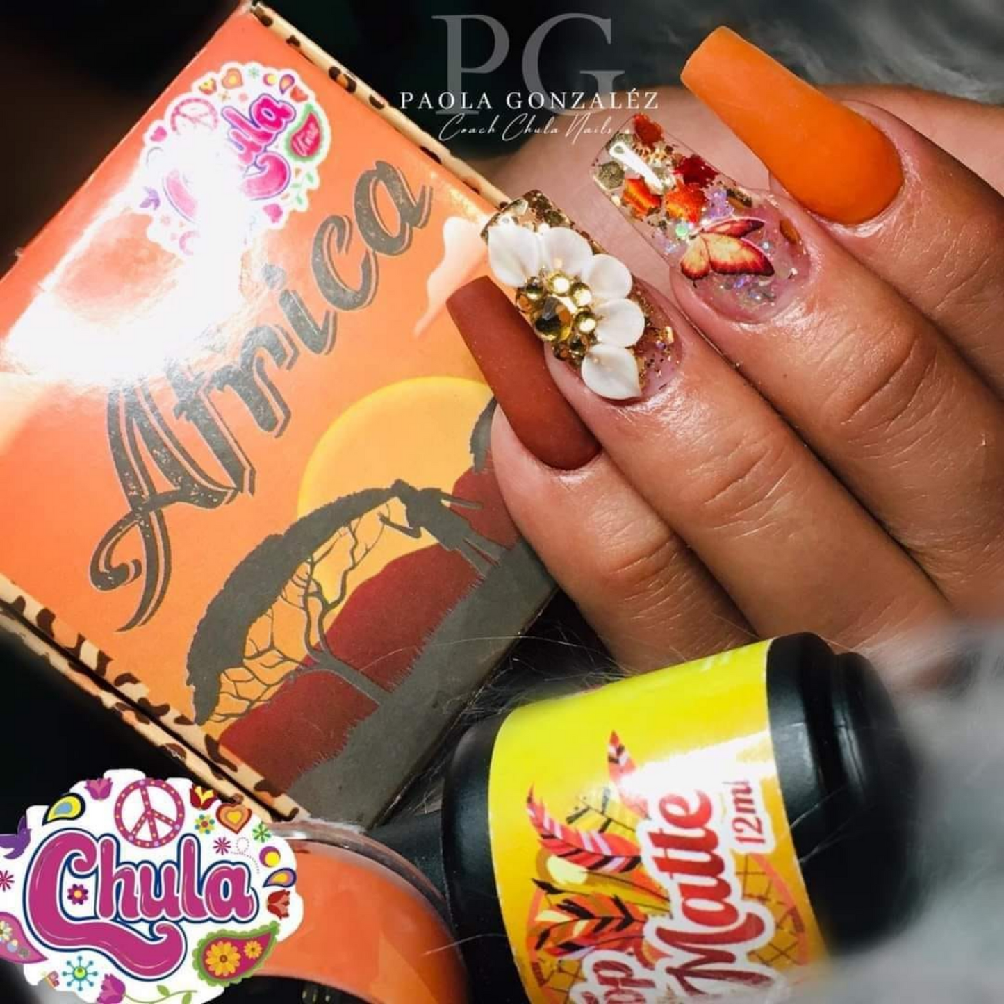 COLECCION DE ACRILICOS AFRICA 4 PZAS. CHULA NAILS