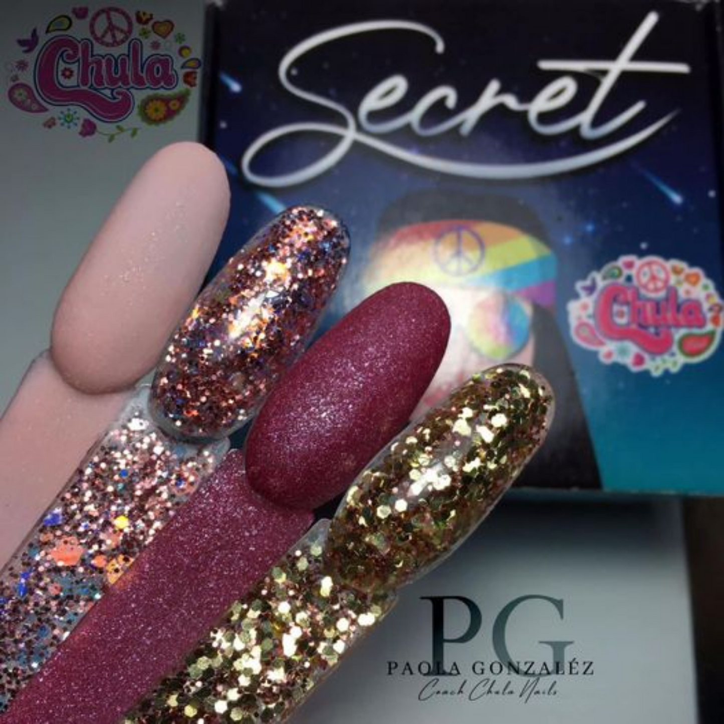 COLECCION DE ACRILICOS SECRET 4 PZAS. Chula Nails