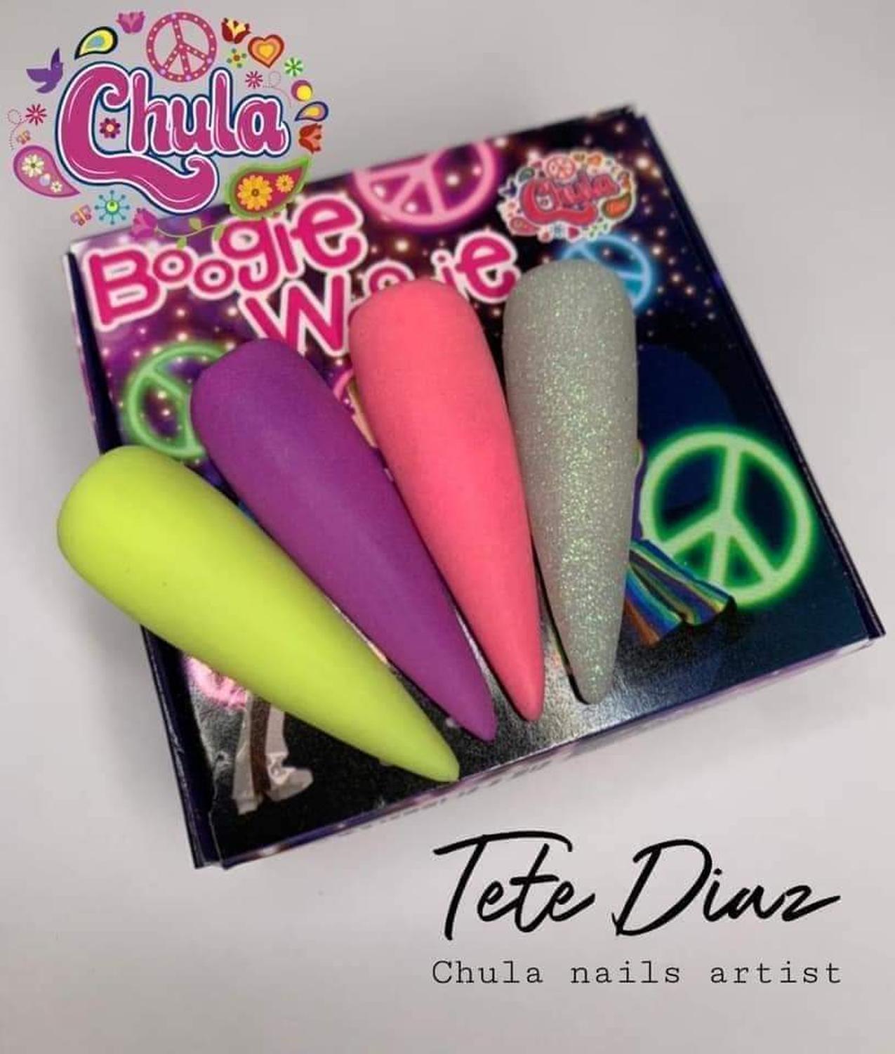 COLECCION DE ACRILICOS BOOGIE WOOGIE 4 PZAS. Chula Nails