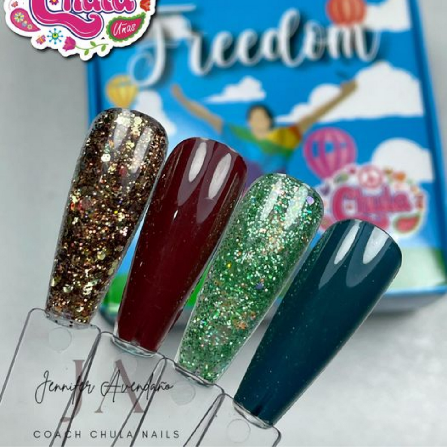 COLECCION DE ACRILICOS FREEDOM 4 PZAS. Chula Nails