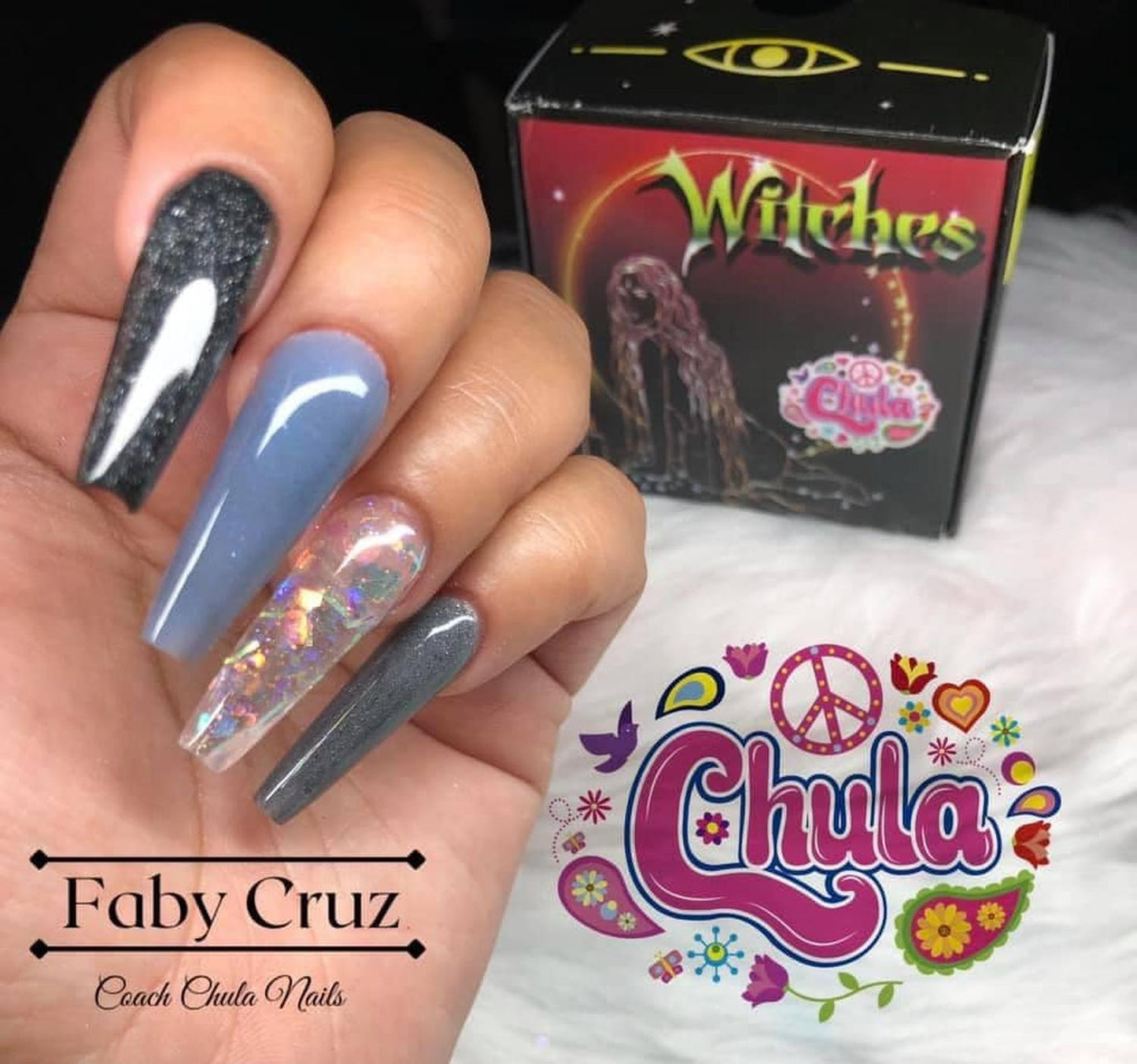 COLECION DE ACRILICOS WITCHES 4 PZAS. Chula Nails