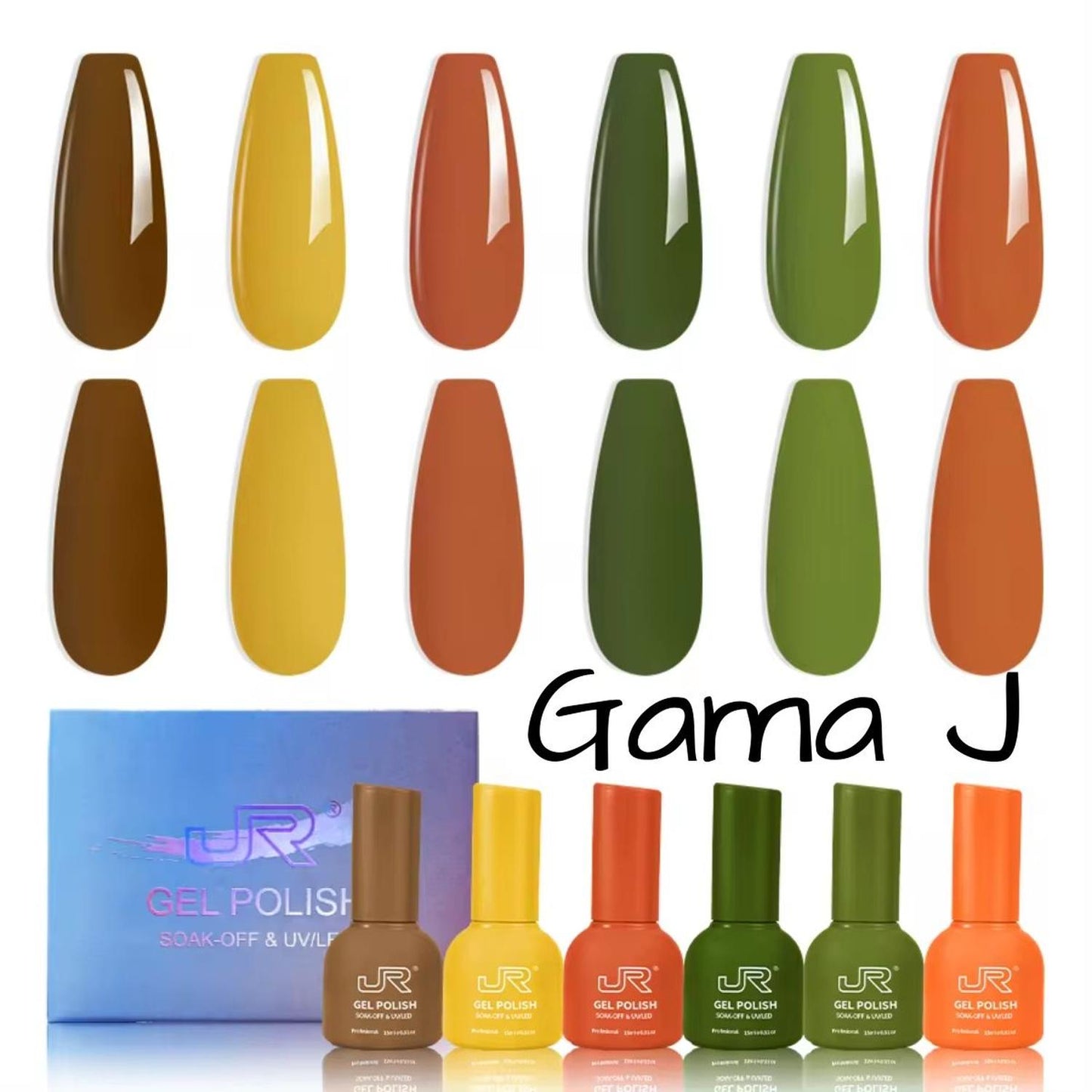 Gama Gel Semipermanente Jr 6Pz PREMIER De 15 ml - Elige Gama