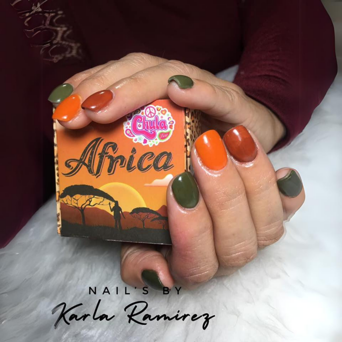 COLECCION DE ACRILICOS AFRICA 4 PZAS. CHULA NAILS